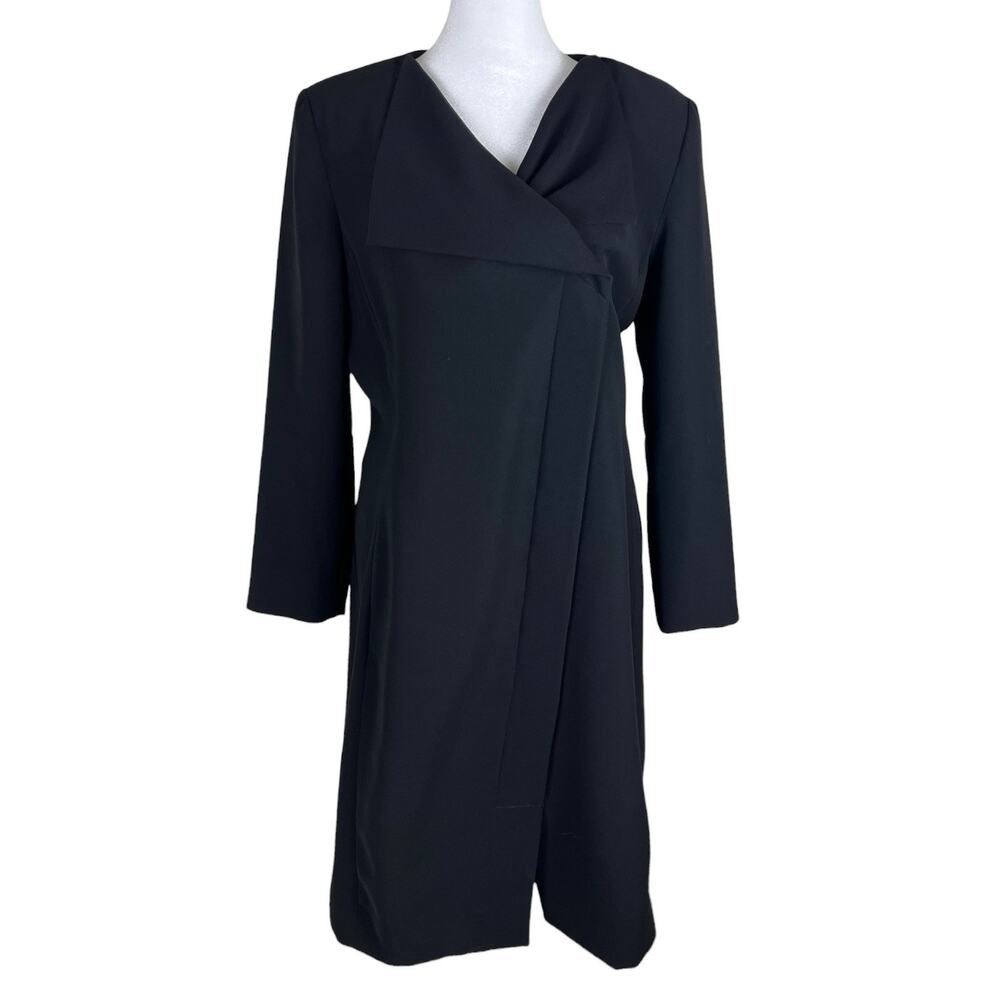Armani Collezioni Black Professional Business Office Dress Power Shoulder Size 8